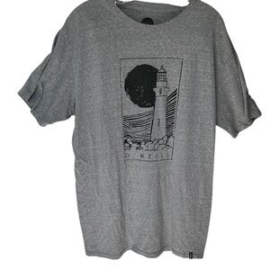 O'Neill Lighthouse Tee graphic t shirt grey unisex size XL